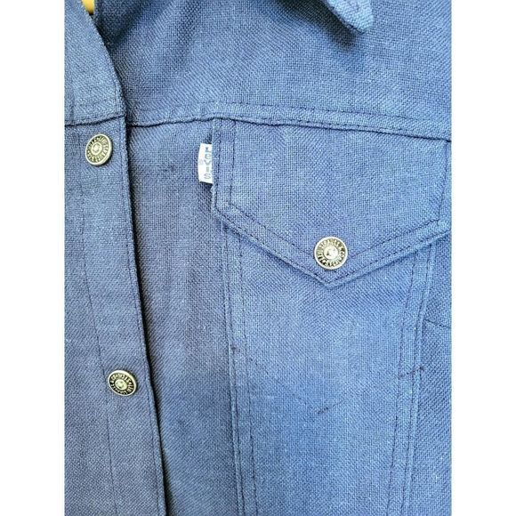 Vintage 60s 70s Levi's Jacket Button Down Navy Blue - Picture 5 of 11